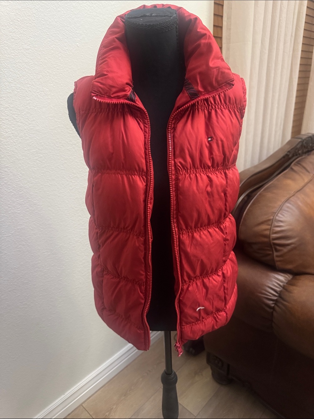 Tommy Hilfiger Red Quilted Puffer Vest